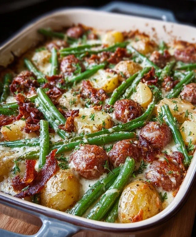 Sausage Green Bean Potato Casserole