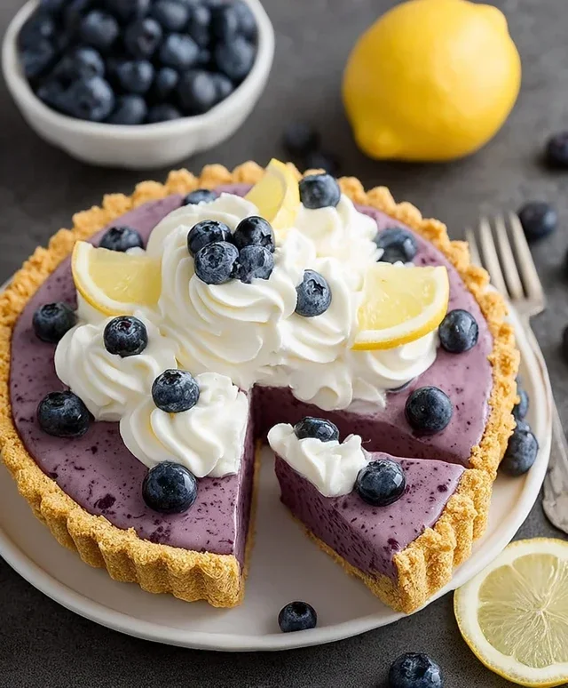 No Bake Lemon Blueberry Pie
