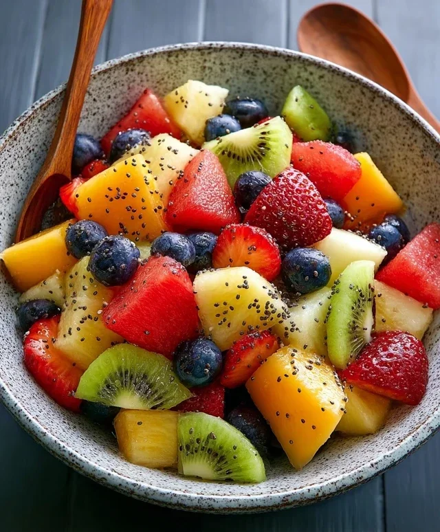 Fruit Salad with Honey-Lime Poppy Seed Dressing