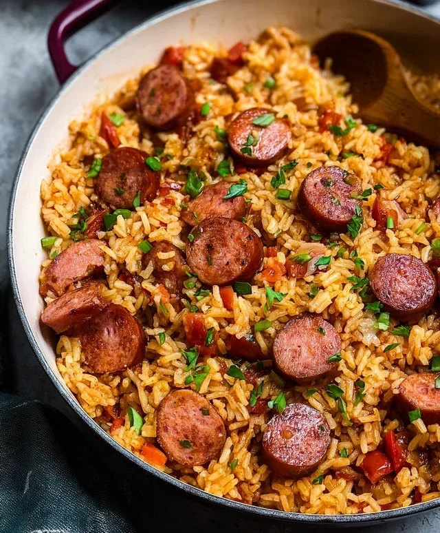 One Pot Smoked Sausage And Rice