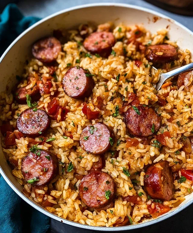 One Pot Smoked Sausage And Rice