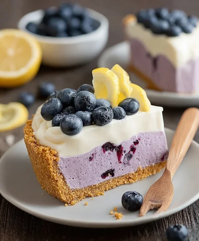 No Bake Lemon Blueberry Pie