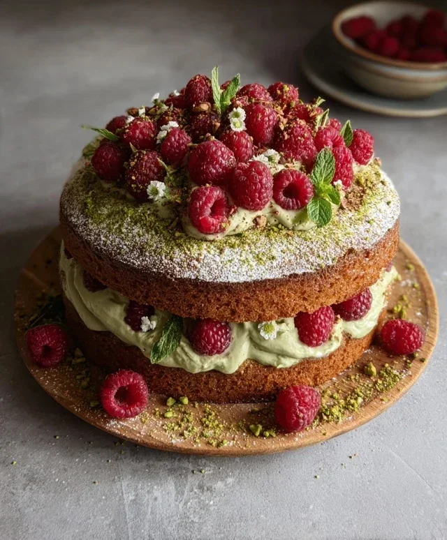 Pistachio Raspberry Cake