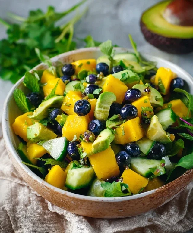 Mango Cucumber Salad with Blueberry and Avocado