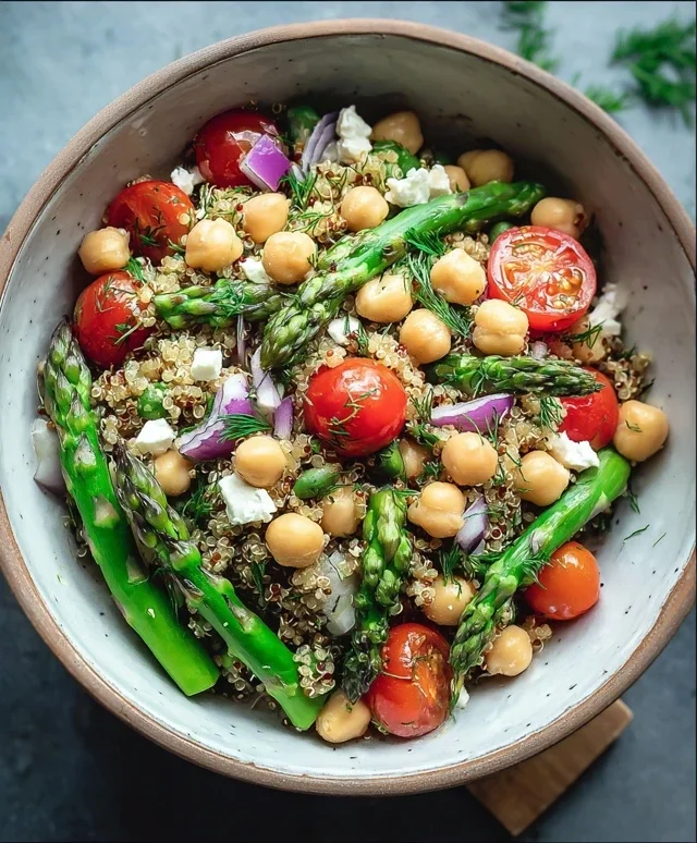 Asparagus Chickpea Quinoa Salad
