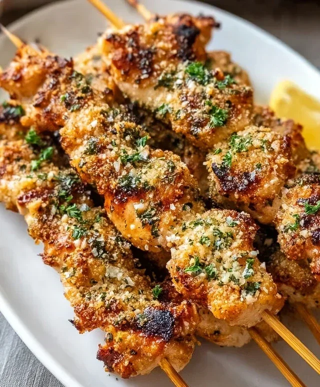 Ranch Garlic Parmesan Chicken Skewers
