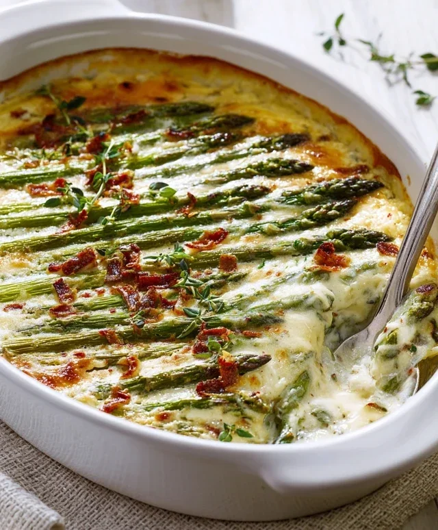 Savory Asparagus And Cheese Bake