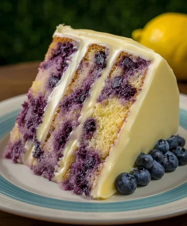 Blueberry Cake with Lemon Cream Cheese Frosting