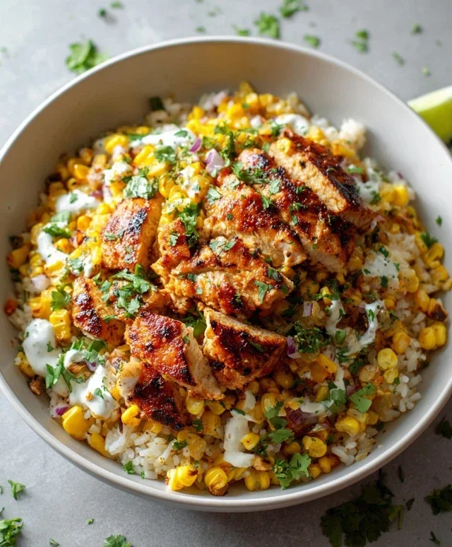 Street Corn Chicken Rice Bowl
