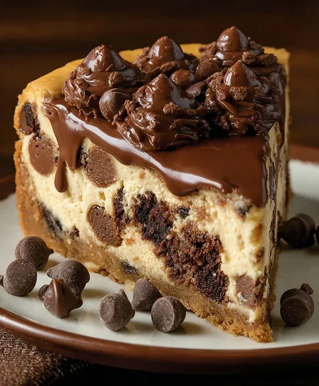 Chocolate Chip Cookie Bottomed Cheesecake