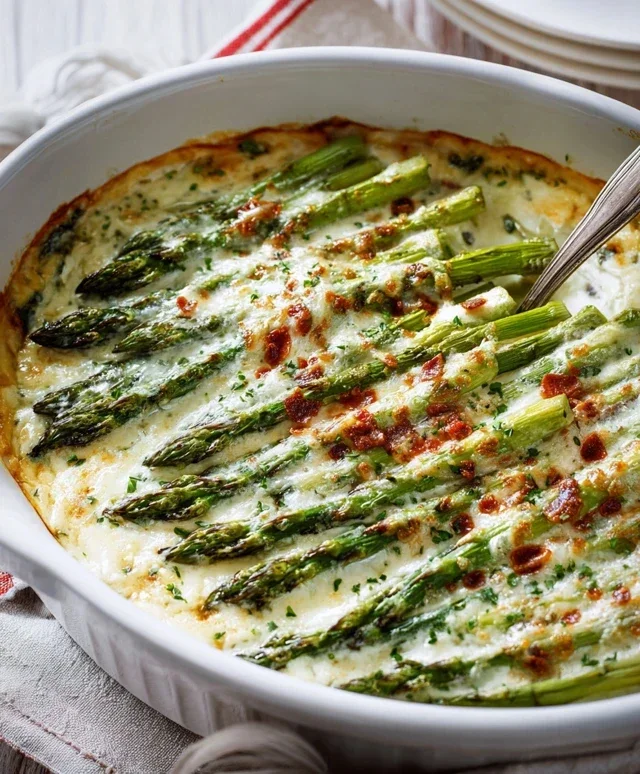 Savory Asparagus And Cheese Bake