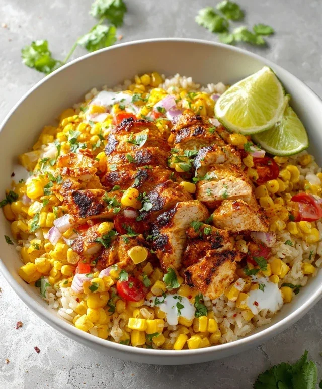 Street Corn Chicken Rice Bowl