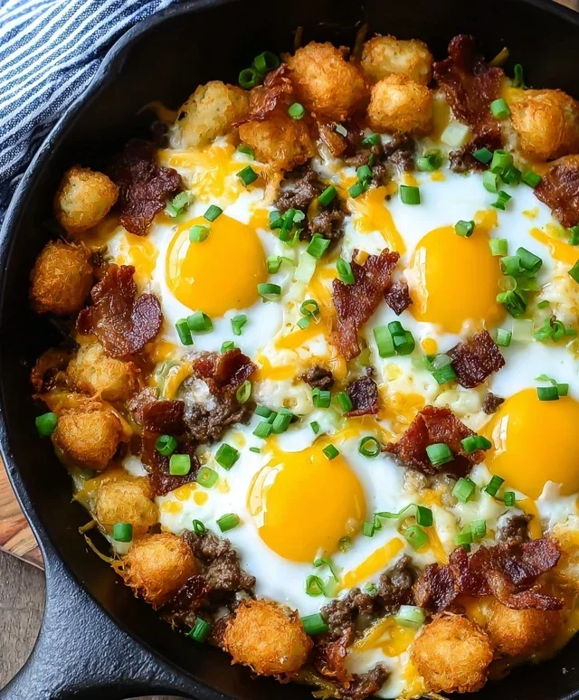 Beef Beef Bacon Egg And Cheese Breakfast Totchos