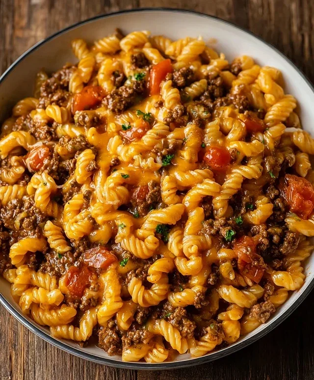 Cheesy Beef Taco Pasta
