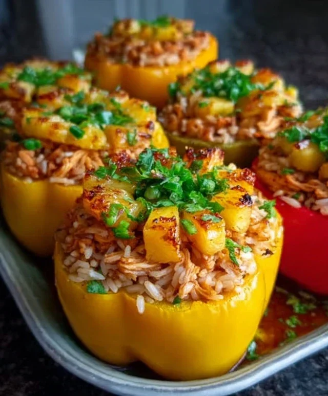 Teriyaki Pineapple Chicken and Rice Stuffed Peppers: A Sweet and Savory Meal