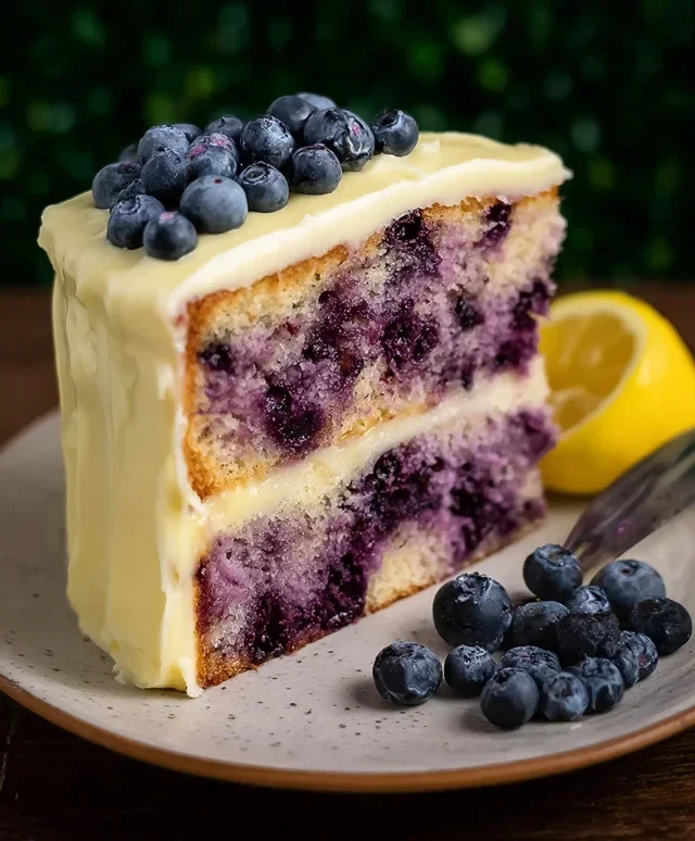 Blueberry Cake with Lemon Cream Cheese Frosting