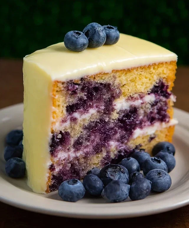 Blueberry Cake with Lemon Cream Cheese Frosting