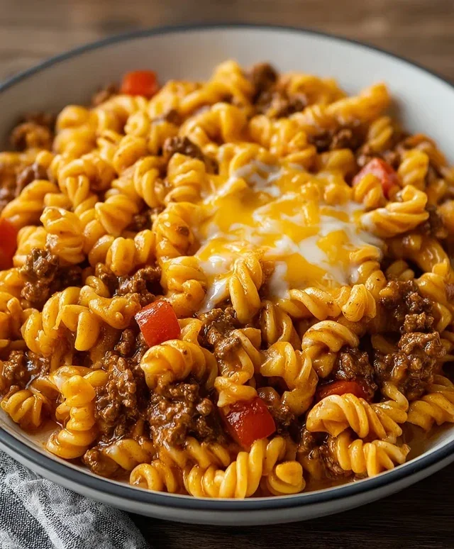 Cheesy Beef Taco Pasta