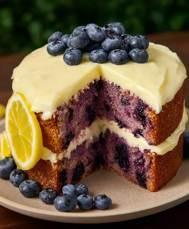 Blueberry Cake with Lemon Cream Cheese Frosting