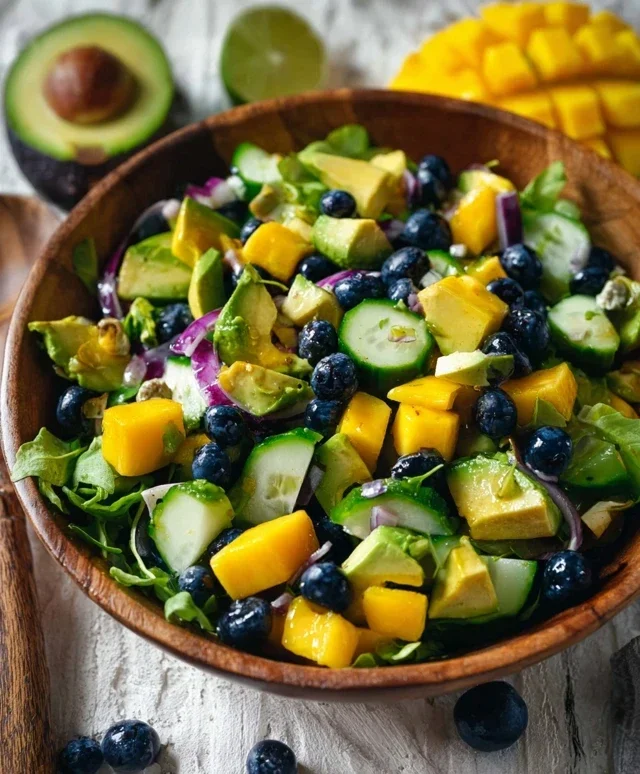 Mango Cucumber Salad with Blueberry and Avocado