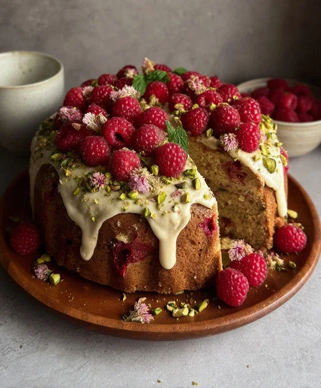 Pistachio Raspberry Cake
