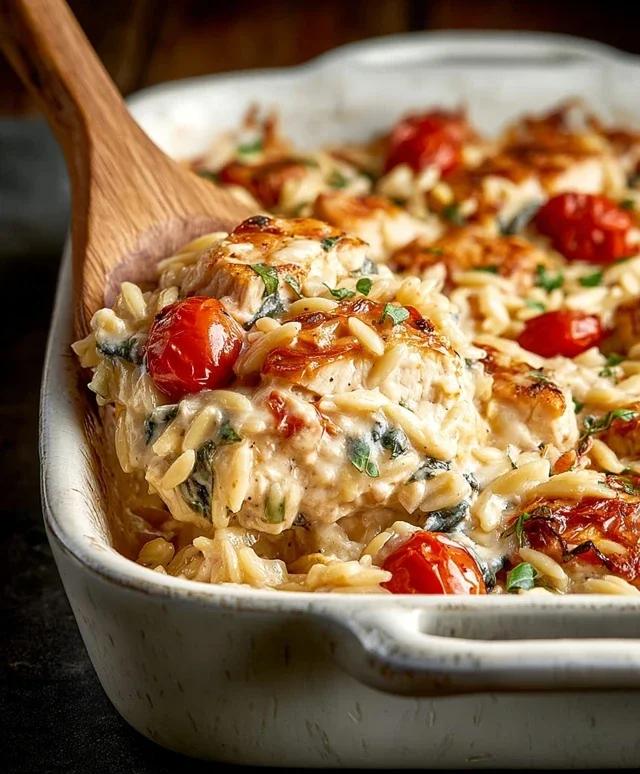 Orzo Tuscan Chicken Bake