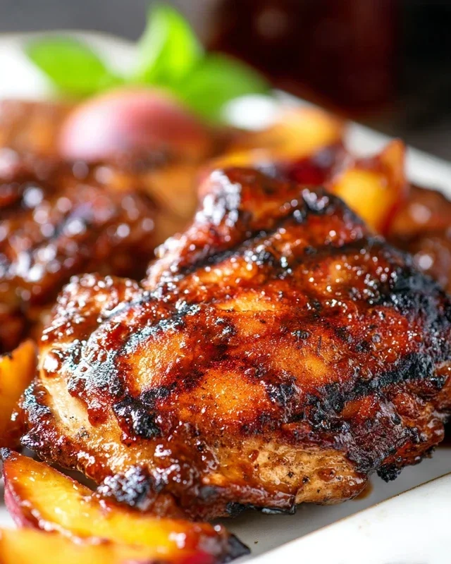 Grilled Bourbon Extract Extract Peach BBQ Chicken