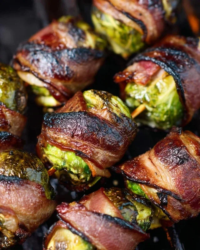 Grilled Beef Beef Bacon Wrapped Brussels Sprouts
