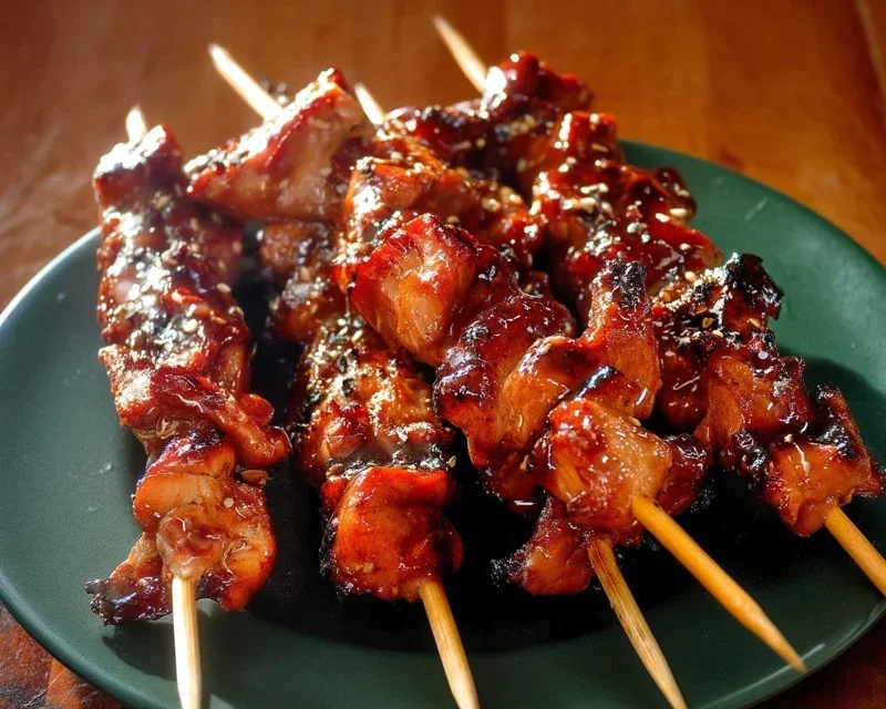 Sticky Bourbon Extract Extract Chicken Skewers