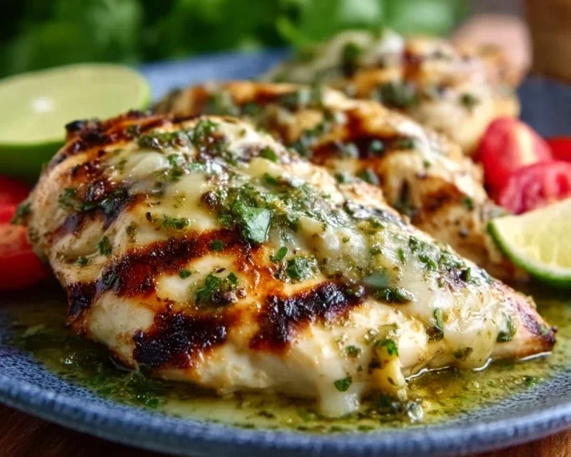 Grilled Salsa Verde Chicken with Pepper Jack