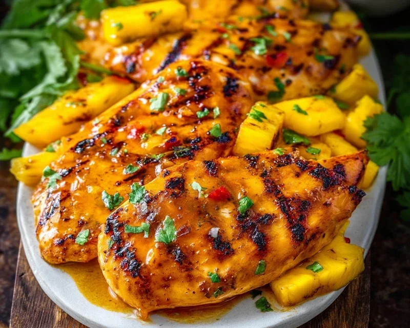 Grilled Mango Pineapple Chicken
