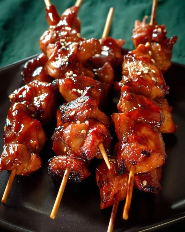 Sticky Bourbon Extract Extract Chicken Skewers