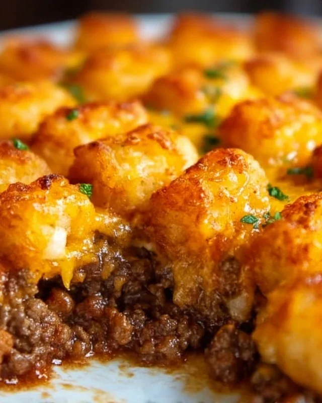 Tater Tot Casserole with Ground Beef