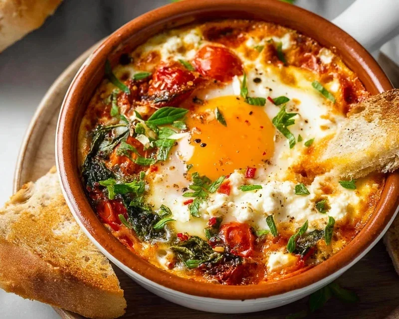 Baked Feta Eggs