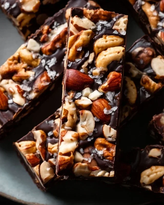 Dark Chocolate and Sea Salt Nut Bars