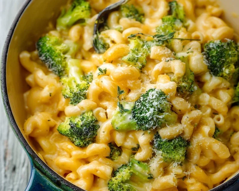One Pot Healthy Broccoli Mac and Cheese