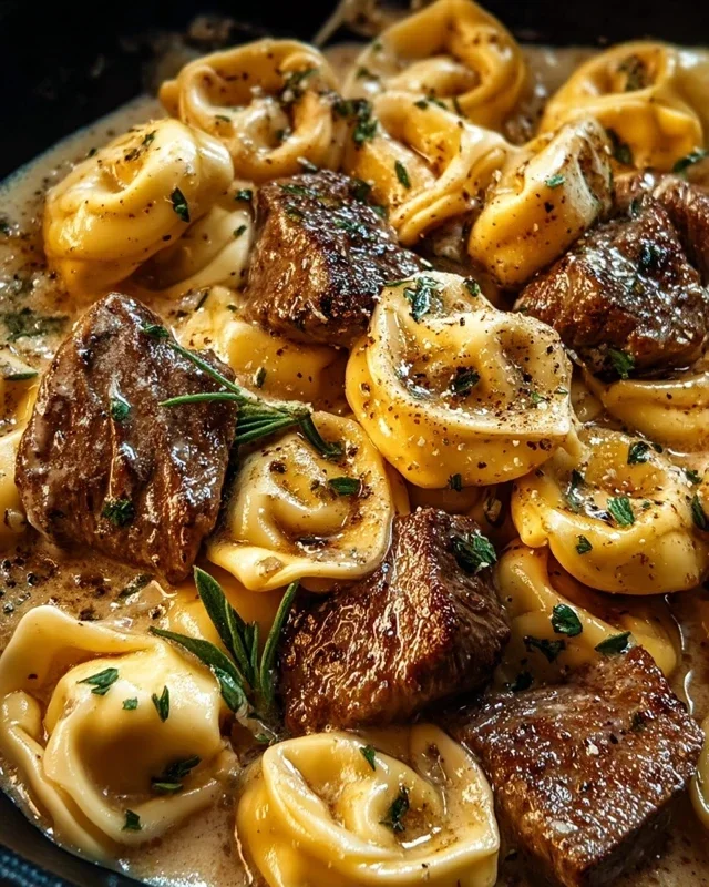 Cracked Garlic Steak Tortellini in Creamhouse Sauce Bliss