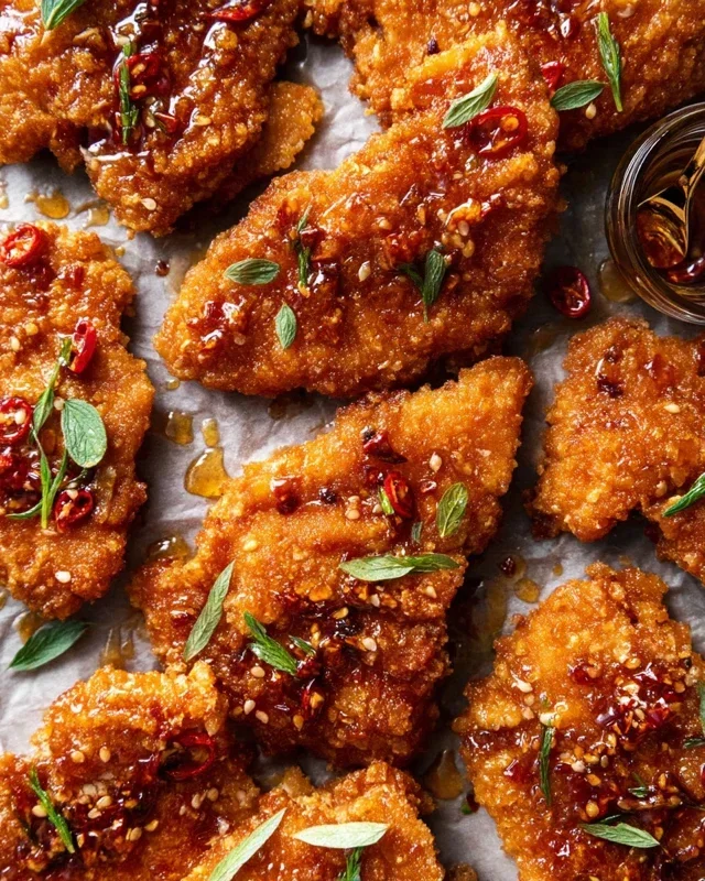 Baked Crunchy Hot Honey Chicken