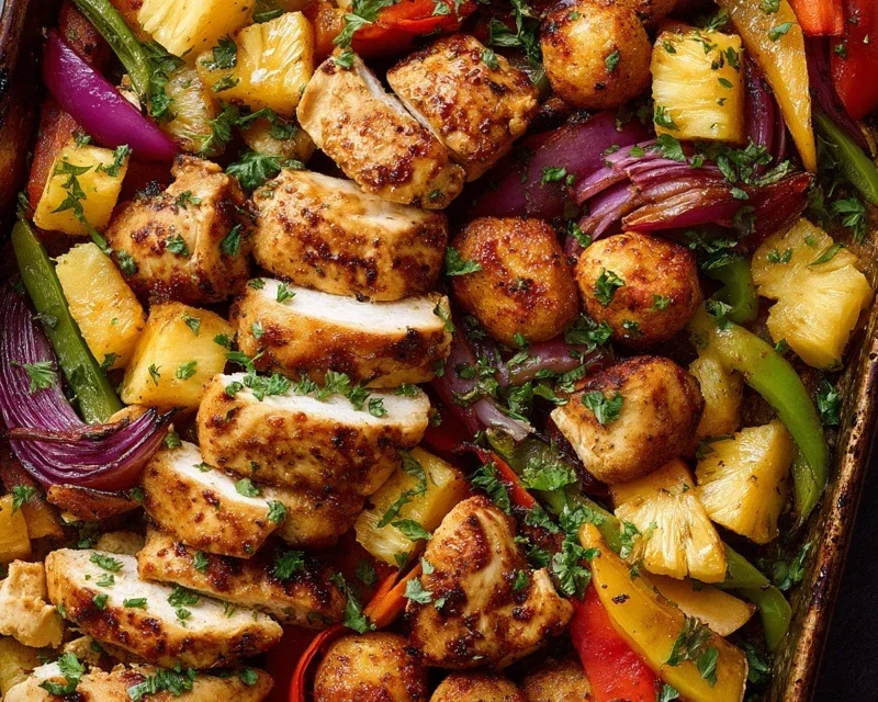 Hawaiian Chicken Sheet Pan