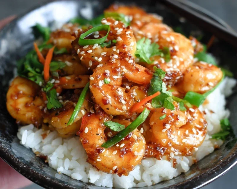 Honey Garlic Shrimp Bowls