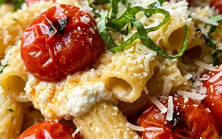 Roasted Tomato and Garlic Ricotta Pasta