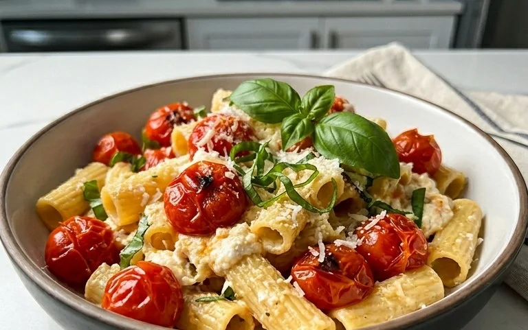 Roasted Tomato and Garlic Ricotta Pasta