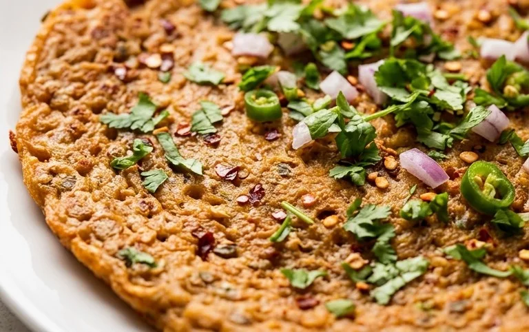 Masoor Dal Chilla | Savory Red Lentil Pancakes