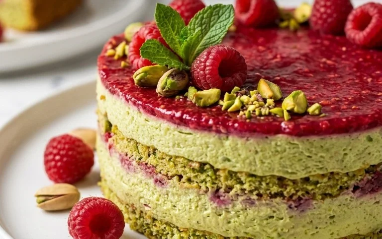 Pistachio Raspberry Cake