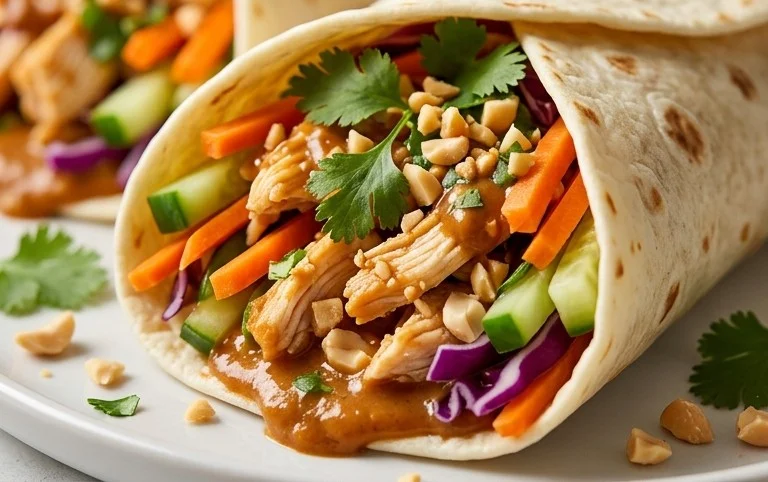Thai Peanut Chicken Wraps