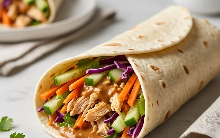 Thai Peanut Chicken Wraps