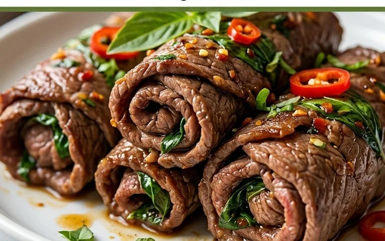 Thai Basil Beef Rolls