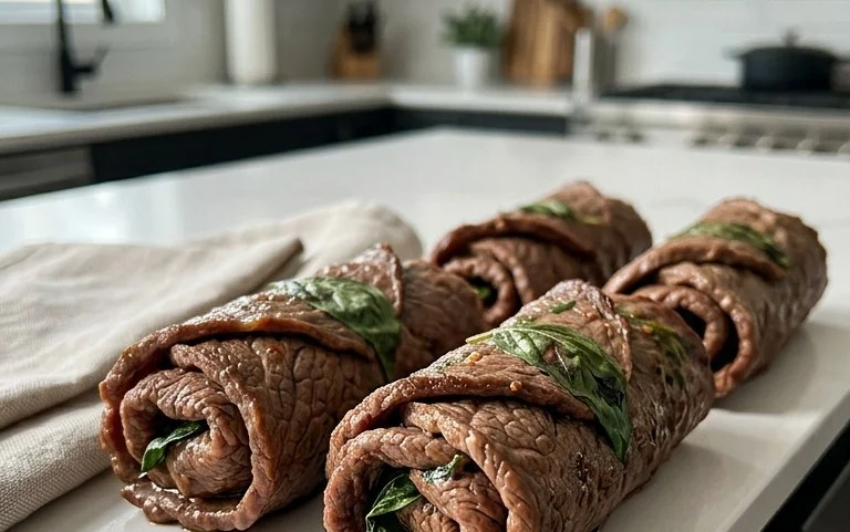 Thai Basil Beef Rolls