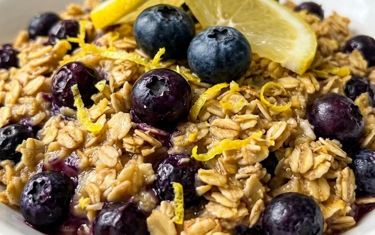 Lemon Blueberry Baked Oats