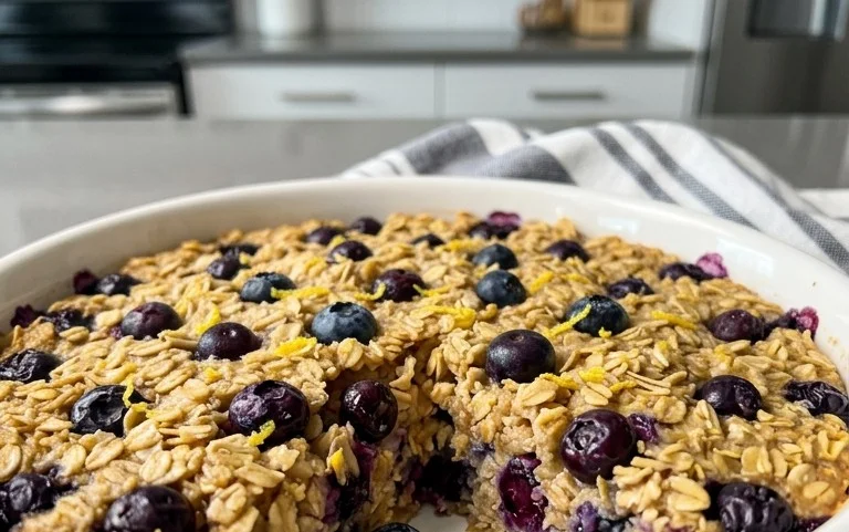 Lemon Blueberry Baked Oats